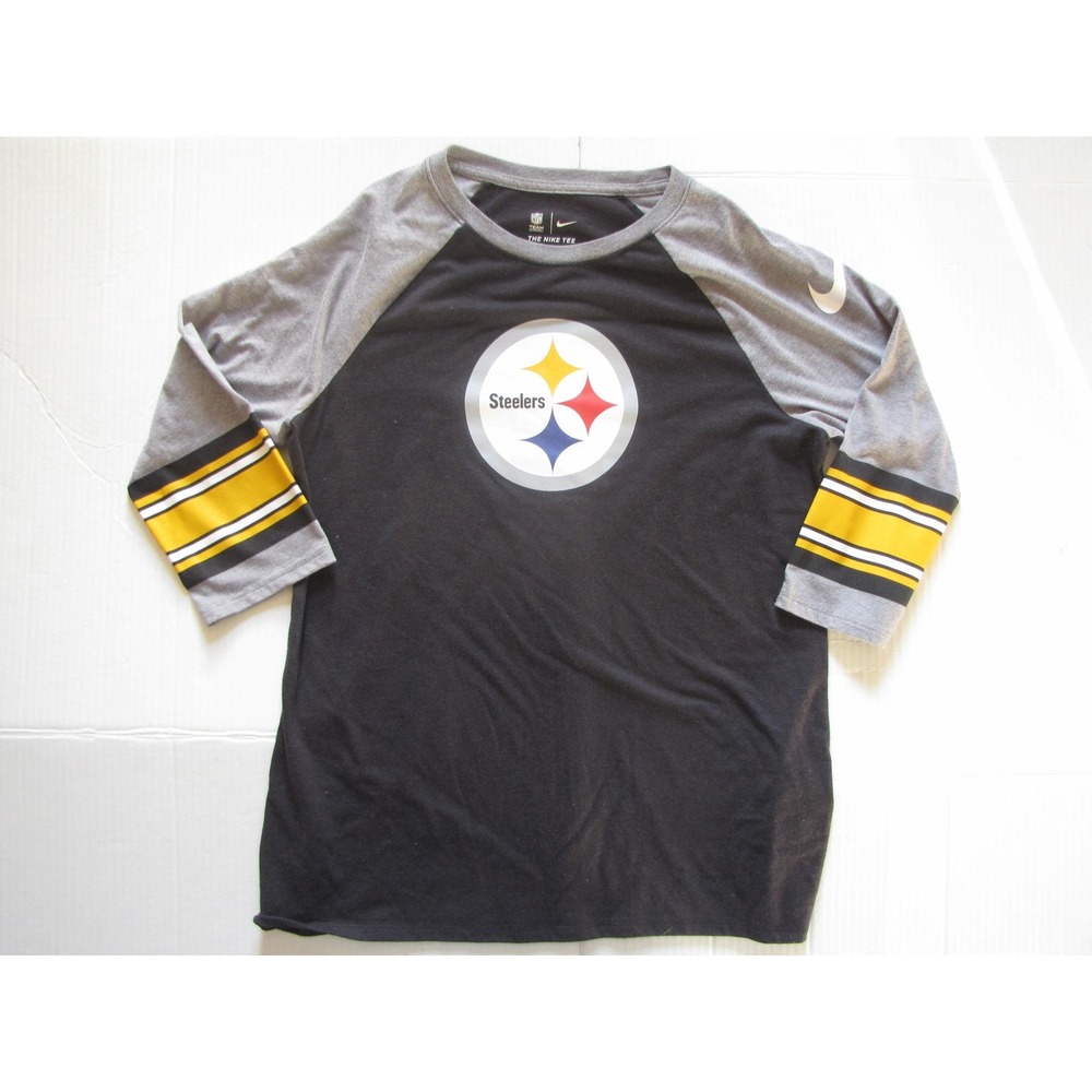 Pittsburgh Steelers Shirt Kids Child Medium Black NFL Football 3/4 Sleeve Nike